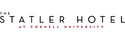 Logo for The Statler Hotel at Cornell University, featuring the hotel name in large black letters and “at Cornell University” in smaller red text below.